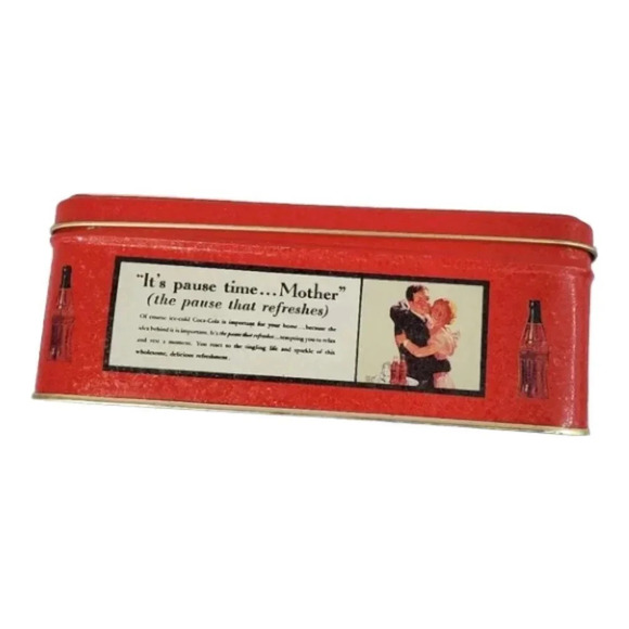 1997 Pause Time Coca Cola Sewing Tin Coca Cola 90s Vintage Collectible TinBox 63 - Picture 9 of 12